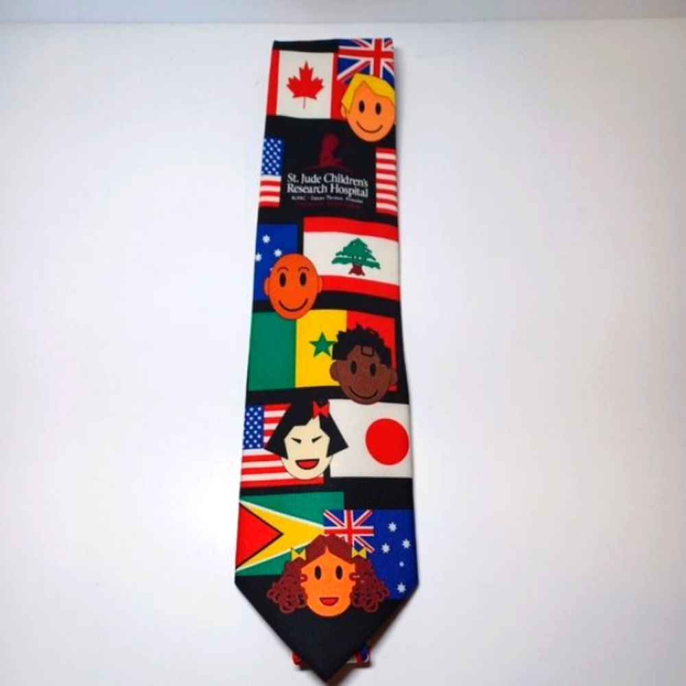 St Jude Childrens Research Hospital International Flags Novelty Tie Necktie